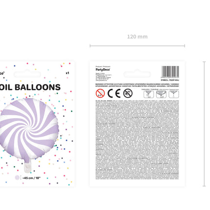 Helium Ballon Lila Swirl 45cm leeg