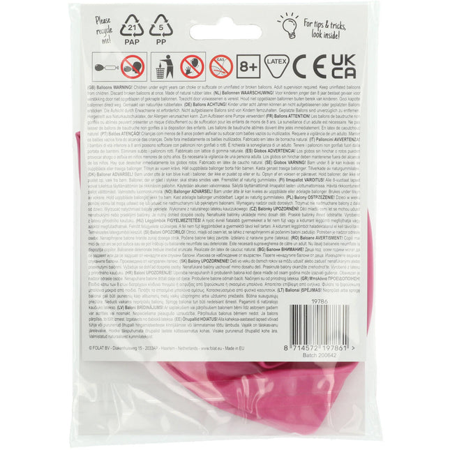 Roze Ballon Metallic Bubblegum Pink 80cm