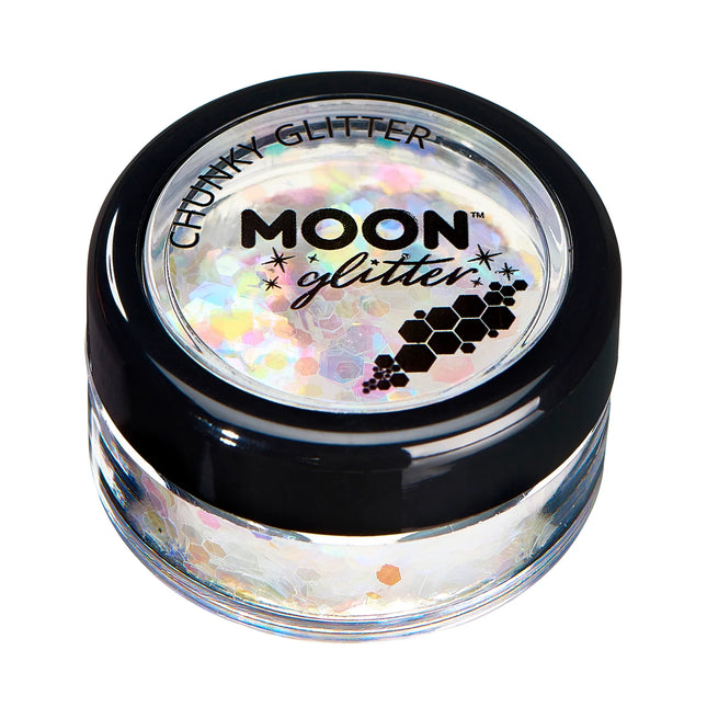 Moon Glitter Iridescent Chunky Glitter White 3g
