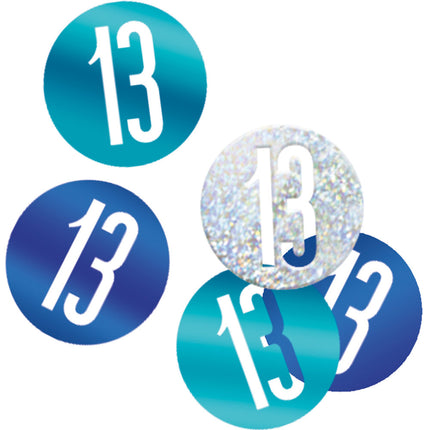 Tafelconfetti 13 Jaar Blauw 14gr