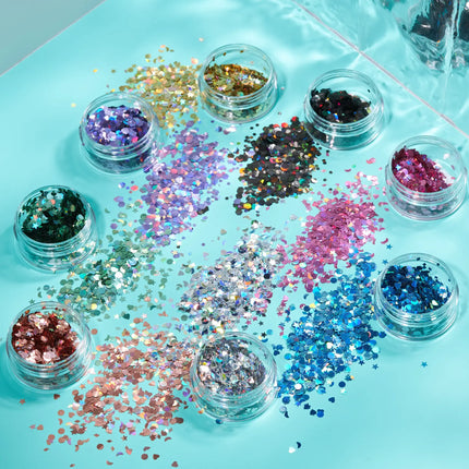 Moon Glitter Holographic Glitter Shapes Silver 3g