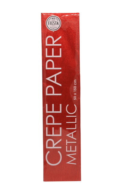 Crepe Papier Metallic Rood 50cm 1,5m