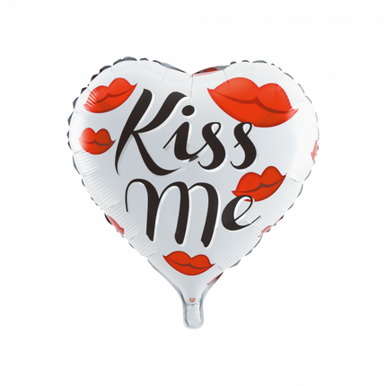 Helium Ballon Hart Kiss Me 45cm leeg