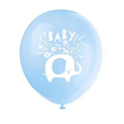 Baby Olifant Ballonnen Blauw 30cm 8st