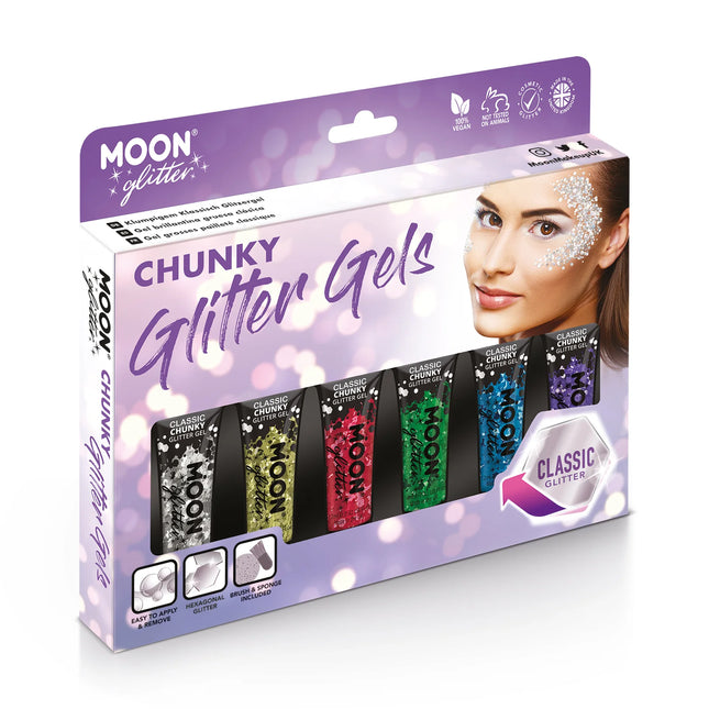 Moon Glitter Classic Chunky Glitter Gel Blue 12ml