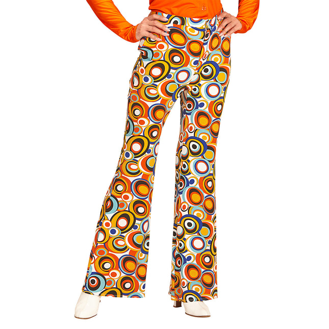 Disco 70S Broek Blauw Oranje Dames