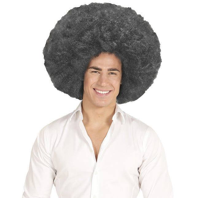 Zwarte Pruik Afro Extra Groot