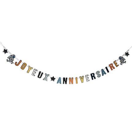 Space Party Letterslinger Yoyeux Anniversaire 2,5m