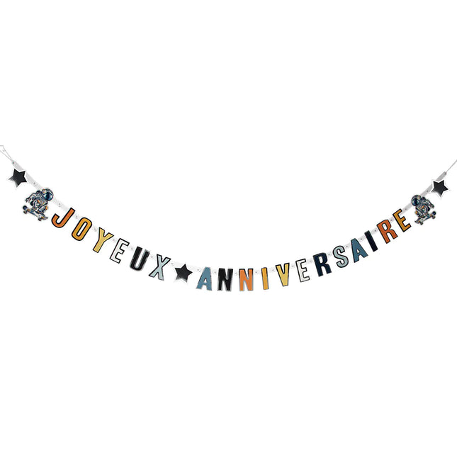 Space Party Letterslinger Yoyeux Anniversaire 2,5m