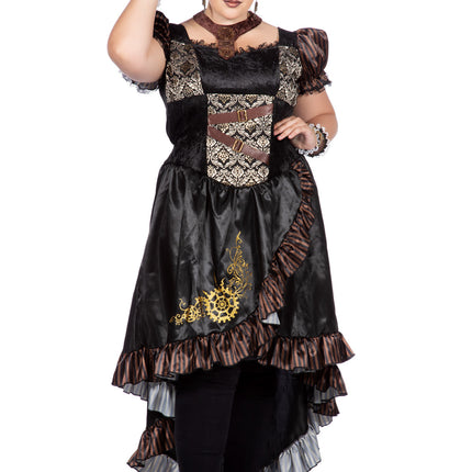 Steampunk Jurk Zwart Dames