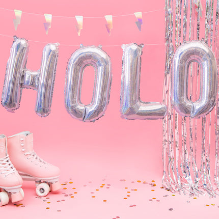 Folie Ballon Letter H Holografisch Leeg 35cm