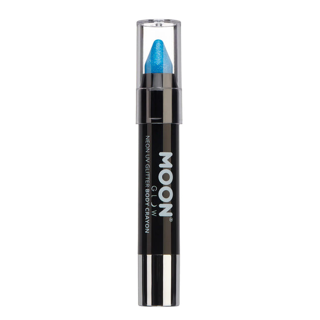 Moon Glow Neon UV Glitter Body Crayons Blue 3.2g