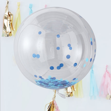 Blauw Confetti Ballon 91cm