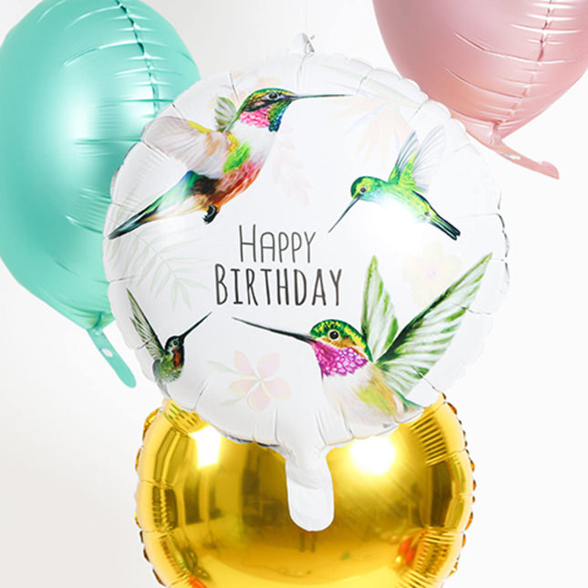 Helium Ballon Happy Birthday Vogel Leeg 45cm