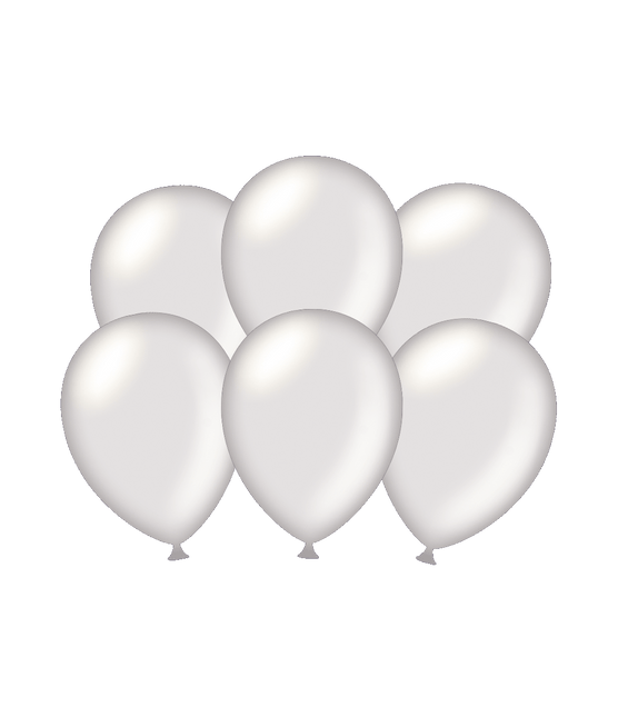 Zilveren Ballonnen Metallic 30cm 6st