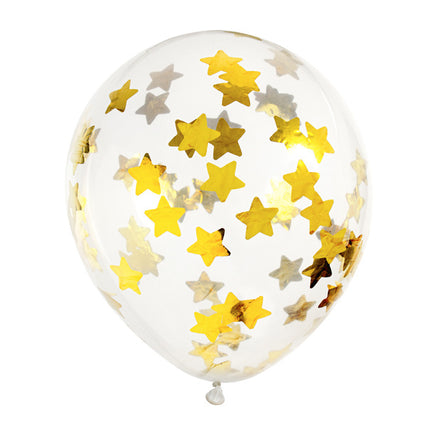 Confetti Ballonnen Gouden Sterren 30cm 6st