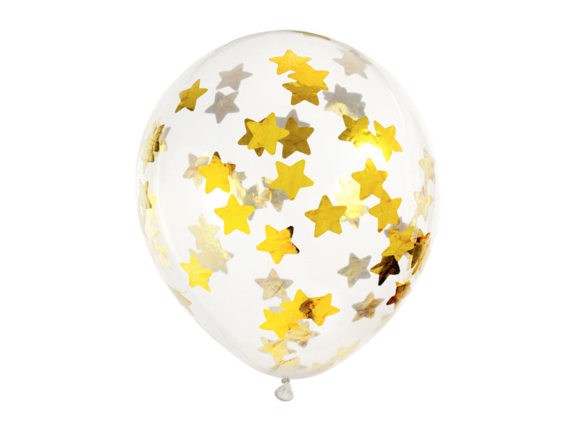 Confetti Ballonnen Gouden Sterren 30cm 6st