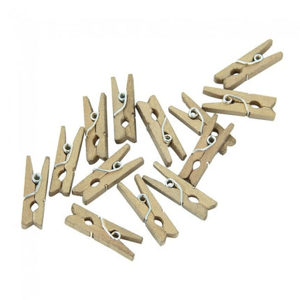 Mini Knijpers Hout Goud 24st