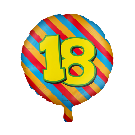 Helium Ballon 18 Jaar Gekleurd Leeg 46cm