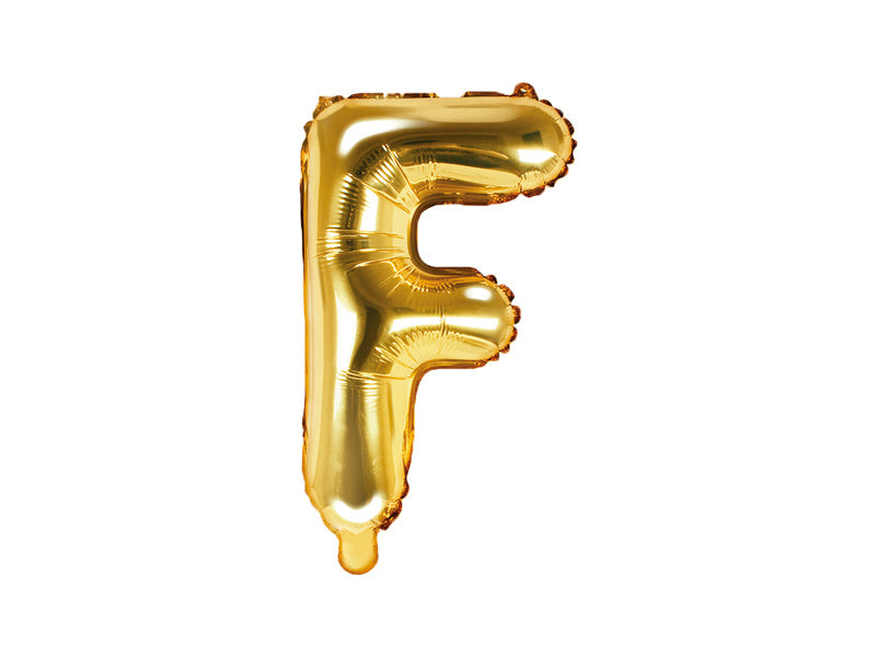 Folie Ballon Letter F Goud Leeg 35cm