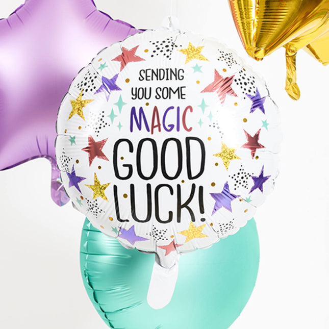 Helium Ballon Good Luck Sterren Leeg 45cm