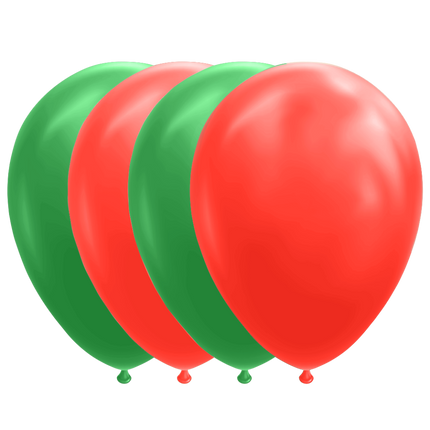 Rood Groene Ballonnen 30cm 10st