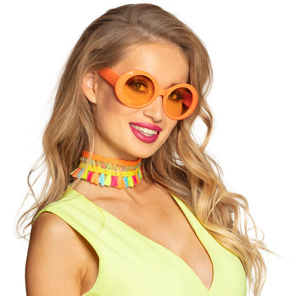 Neon Oranje Partybril