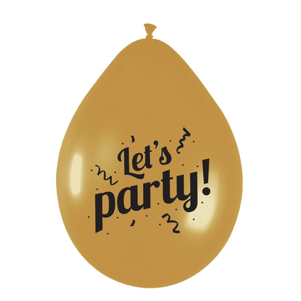 Ballonnen Let'S Party Goud 30cm 6st