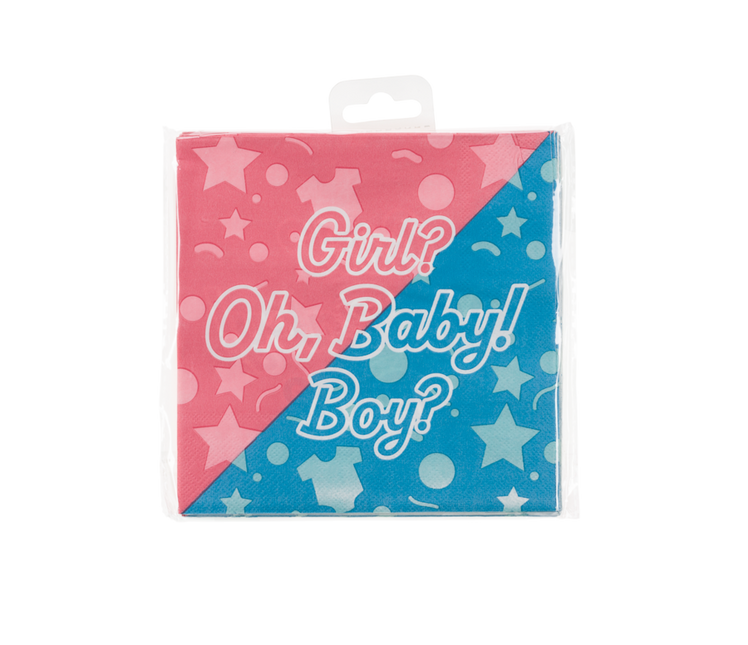 Gender Reveal Servetten Oh Baby! 33cm 16st