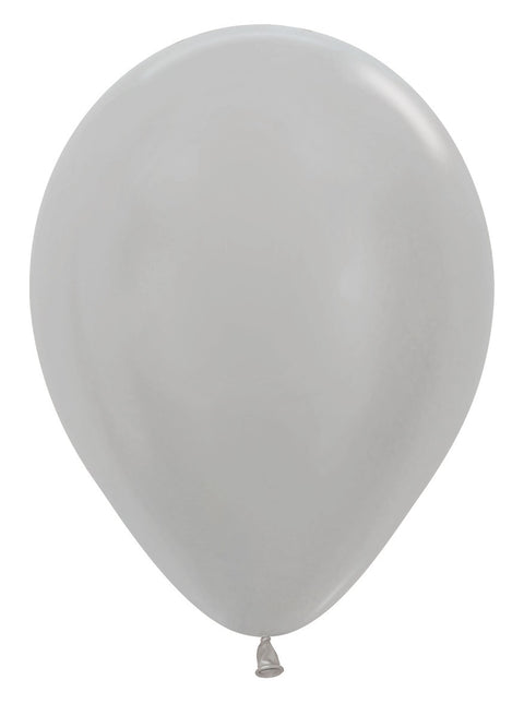 Ballonnen Pearl Silver 30cm 12st