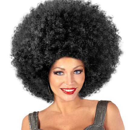 Zwarte Pruik Afro Maxi