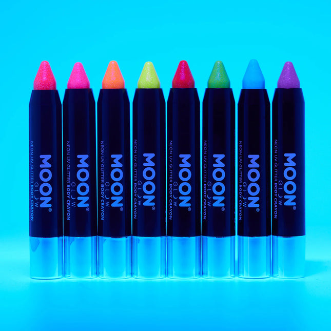 Moon Glow Neon UV Glitter Body Crayons Orange 3.2g