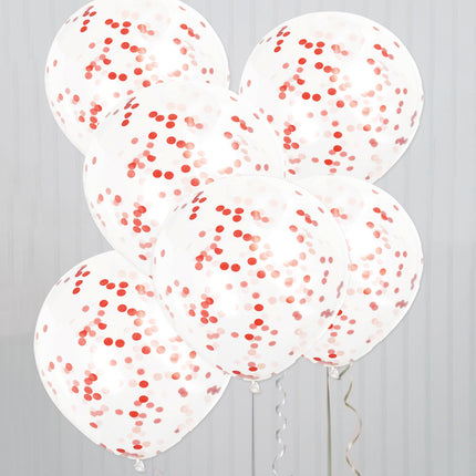 Confetti Ballonnen Rood 40cm 6st