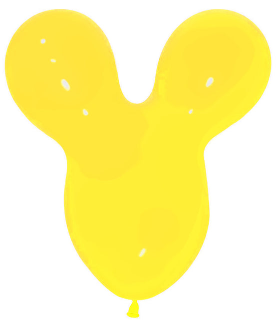 Ballonnen Mouse Head Yellow 25st