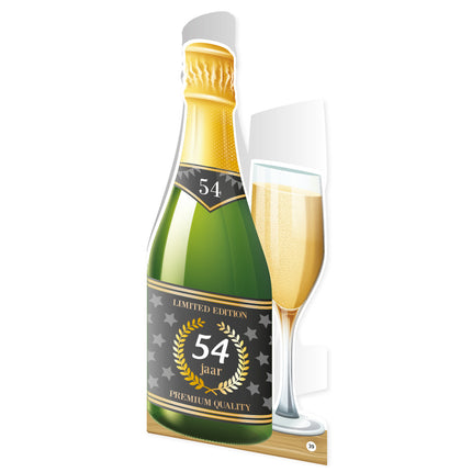 Champagne Kaart 54 Jaar 18cm