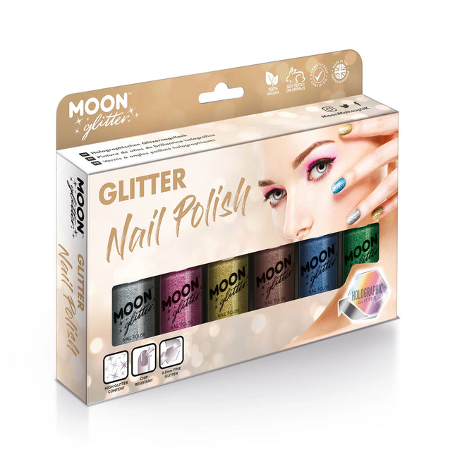 Moon Glitter Holographic Nail Polish Gold 14ml