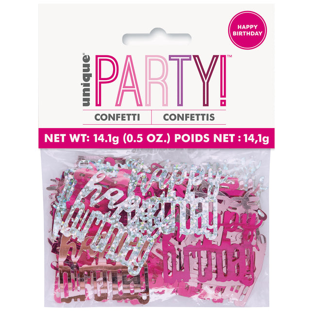 Happy Birthday Confetti Roze 14gr