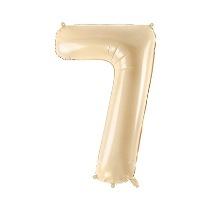 7 Jaar Cijfer Ballon Beige Leeg 72cm