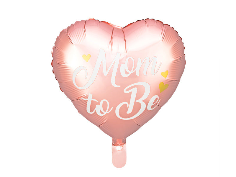 Helium Ballon Hart Mom To Be Roze Leeg 35cm