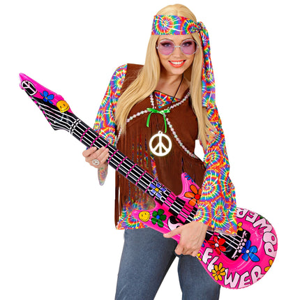 Hippie 60S Nep Gitaar Opblaasbaar 1,05m