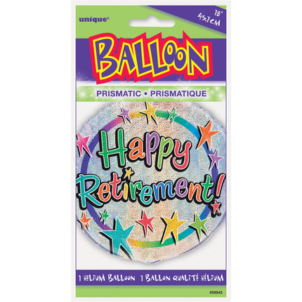 Helium Ballon Happy Retirement 45cm leeg