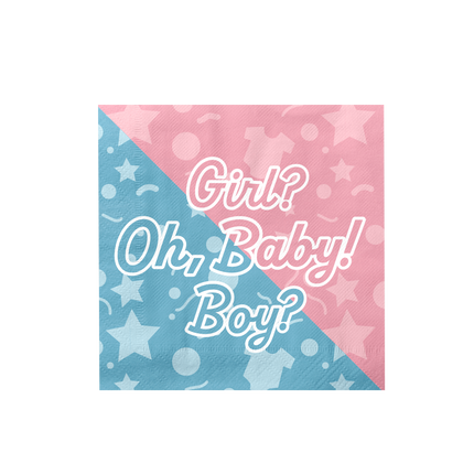 Gender Reveal Servetten Oh Baby! 33cm 16st