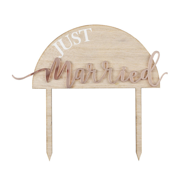 Bruiloft Taarttopper Just Married 18cm