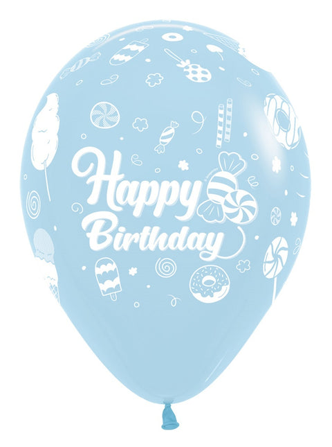 Ballonnen Happy Birthday Sweet Pastel Matte Mix 30cm 25st