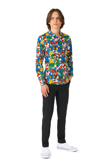 Super Mario Overhemd Jongen Tiener OppoSuits