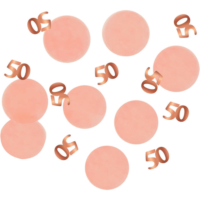 Tafelconfetti 50 Jaar Rose Goud 2,4cm 25gr