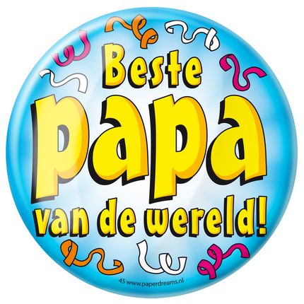 Button Beste Papa van de Wereld 10,2cm