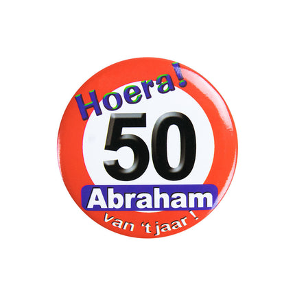 Abraham Button 50 jaar Verkeersbord 5,5cm