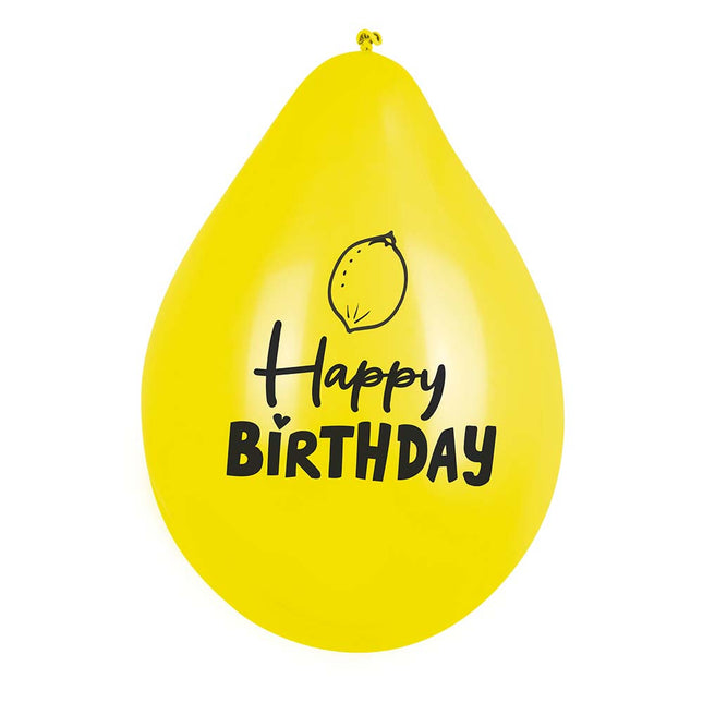 Happy Birthday Ballonnen Fruit Dubbelzijdig 25cm 6st