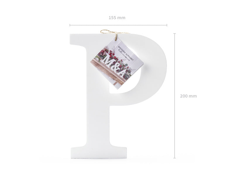 Witte Letter P Hout 20cm